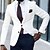 cheap Men&#039;s Blazers &amp; Suits-Men&#039;s Suits Blazer Business Wedding Party Party &amp; Evening Spring &amp;  Fall Fashion Casual Plain Polyester Casual / Daily Pocket Single Breasted Blazer White