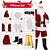abordables Costumes de Noël-père Noël Costumes de père noël Barbe du Père Noël chapeau de père Noël Homme Adulte Noël Carnaval la veille de Noël Soirée &amp; Fête