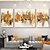 رخيصةأون لوحات تجريدية-لوحة زيتية بأوراق ذهبية برتقالية جبلية تجريدية مجموعة من 3 لوحات فنية جدارية سكين لوحات نسيج المناظر الطبيعية على قماش جدار فني كبير ملفوف (بدون إطار)
