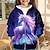 cheap Girl&#039;s 3D Outerwear-Girls&#039; 3D Rainbow Unicorn Hoodie Coat Outerwear Long Sleeve 3D Print Fall Winter Active Fashion Cute Polyester Kids 3-12 Years Outdoor Casual Daily Regular Fit