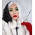 voordelige Pruiken van filmkarakters-Monochrome Mode Schurk Zwart Witte Split Bob Wig Set Cosplay Halloween Wig