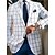 cheap Men&#039;s Blazers &amp; Suits-Men&#039;s Suits Blazer Formal Evening Wedding Party Birthday Party Spring &amp;  Fall Fashion Casual Plaid / Check Geometic Polyester Casual / Daily Pocket Single Breasted Blazer Blue Purple