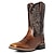 levne Cowboy &amp; Western Boots-Pánské Boty Kovbojské boty Výšivka Retro Bullock Shoes Chůze Na běžné nošení Denní PU Pohodlné Kotníčkové Nasazovací Černá Hnědá Jaro Podzim