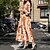 cheap Casual Dresses-Women&#039;s Casual Dress Tie Dye Multicolor A Line Dress Print Dress V Neck Pocket Print Long Dress Maxi Dress Work Street Fashion Elegant Loose Fit Long Sleeve Orange Spring Fall S M L XL