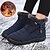 cheap Snow &amp; Winter Boots-Women&#039;s Boots Snow Boots Waterproof Boots Plus Size Outdoor Daily Solid Color Fleece Lined Booties Ankle Boots Winter Embroidery Flat Heel Round Toe Casual Comfort Minimalism Satin Magic Tape Black