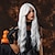 cheap Synthetic Trendy Wigs-Synthetic Wig Uniforms Career Costumes Princess Curly Wavy Middle Part Layered Haircut Machine Made Wig 26 inch Silver Synthetic Hair Women&#039;s Cosplay Party Fashion Silver