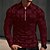 cheap 3D Polos-Geometry Abstract 3D Print Men&#039;s Outdoor Casual Daily Streetwear Zip Polo Golf Polo Long Sleeve Turndown Zip Polo Shirts Black Navy Blue Claret-red Fall &amp; Winter S M L Lapel Polo