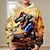 billiga pojkar 3d huvtröjor och tröjor-Pojkar 3D Dinosaurie Huvtröja Pullover Långärmad 3D-tryck Höst Vinter Mode Streetwear Häftig Polyester Barn 3-12 år Utomhus Ledigt Dagligen Normal