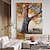 billiga Landskapsmålningar-mintura handgjorda träd landskap oljemålningar på duk väggkonst dekoration modern abstrakt bild för heminredning rullad ramlös osträckt målning