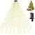 abordables Lumières de Noël-guirlande lumineuse led sapin de Noël avec anneau 400led guirlandes lumineuses pour sapin de Noël avec 16 brins guirlande lumineuse pour sapin de Noël de 2 m guirlande lumineuse pour arbre de 150 cm à