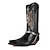 cheap Cowboy &amp; Western Boots-Men&#039;s Boots Cowboy Boots Daily Faux Leather Mid-Calf Boots Black Red Brown Fall Winter