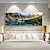 お買い得  風景画 プリント-1pc キャンバス絵画湖の森山の風景画の壁の芸術の装飾リビングルームの寝室のためのフレームなし