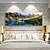 baratos Até 30 $-1 peça pintura em tela lago floresta montanha paisagem pintura arte de parede decoração para sala de estar quarto sem moldura