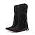 cheap Cowboy &amp; Western Boots-Women&#039;s Boots Cowboy Boots Suede Shoes Plus Size Outdoor Daily Solid Color Embroidered Knee High Boots Winter Tassel Block Heel Round Toe Elegant Vintage Walking PU Black Red Blue