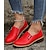cheap Women&#039;s Flats-Women&#039;s Flats Slip-Ons Loafers Classic Loafers Comfort Shoes Office Daily Solid Color Flat Heel Round Toe Fashion Minimalism Faux Leather Loafer Black Red