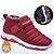 cheap Snow &amp; Winter Boots-Women&#039;s Boots Snow Boots Winter Boots Outdoor Daily Solid Color Fleece Lined Booties Ankle Boots Winter Flat Heel Round Toe Plush Casual Comfort Elastic Fabric Loafer Black Red
