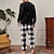 billiga Pyjamas-Herr Vardagsklädsel Sovkläder Pyjamas set Pyjamastopp och byxa 2 delar Rutig Stylish Ledigt Komfort Hem Dagligen Flanell Komfort Rund hals Långärmad Pullover Joggarbyxor Elastisk midja Sommar Vår Vit