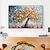 お買い得  木の油絵-mintura 手作り抽象厚いテクスチャツリー風景油絵キャンバス壁アート装飾現代絵家の装飾ロールフレームレス未延伸絵画