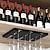 رخيصةأون كاسات الشراب-شماعة رف زجاجي للنبيذ من Riipoo أسفل الخزانة، حامل زجاج النبيذ أسفل الرف، رف أدوات ستيمواري أسود للخزانة، عبوتين
