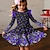 olcso lány 3D-s ruhák-Girls &#039; 3D Virágos Fodros ruha Hosszú ujj 3D nyomtatás Ősz Tél Sport &amp; Szabadtéri Napi Szabadság aranyos stílus Alkalmi gyönyörű Gyerekek 3-12 év hétköznapi ruha A vonalú ruha Térd feletti Poliészter