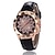 お買い得  クォーツ腕時計-腕時計女性 ラインストーン腕時計 レディース腕時計 レザー ビッグダイヤル ブレスレット 女性腕時計 クリスタル腕時計 ギフトの選択