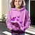 olcso lány 3D pulóverek és pulóverek-Lány 3D Pillangó Kapucnis felsőrész Pullover Hosszú ujj 3D nyomtatás Ősz Tél Aktív Divat aranyos stílus Poliészter Gyerekek 3-12 év Szabadtéri Hétköznapi Napi Normál