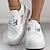 levne Dámské tenisky-Dámské Tenisky bílé boty Tenisky na platformě Bílé boty Venkovní Denní Léto Platforma Módní Na běžné nošení Konzervativní PU Šněrování Bílá Světle šedá