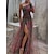 cheap Party Dresses-Women&#039;s Long Dress Maxi Dress Prom Dress Party Dress Wedding Guest Dress Yellow Red Purple Floral Long Sleeve Spring Fall Winter Split Fashion One Shoulder Winter Dress Evening Party Wedding Guest
