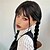 economico Parrucche dei personaggi dei film-Ragazza Accademia Scura Parrucca Lunga Nera con Treccia Pigtail Cosplay Halloween