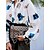 cheap Blouses &amp; Shirts-Women&#039;s Shirt Lantern Sleeve Blouse Red Blue Button Print Floral Casual Holiday Long Sleeve Standing Collar Fashion Regular Fit Floral Spring &amp;  Fall