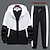 cheap Basic Tracksuits-Men&#039;s Tracksuit Sweatsuit 2 Piece Athletic Winter Long Sleeve Thermal Warm Breathable Soft Fitness Running Jogging Sportswear Activewear Color Block White Yellow Red