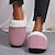 billiga Inneskor och flip-flops till damer-kvinnors rosa stickade fleecefodrade tofflor - mysiga vinterskor för inomhus med halkfri sula