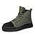 cheap Work Boots-Men&#039;s Boots Work Boots Walking Sporty Outdoor Canvas Cloth Height Increasing Booties / Ankle Boots Lace-up Black Army Green Khaki Fall Winter