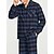 billiga Pyjamas-Herr Vardagsklädsel Sovkläder Pyjamas set Pyjamastopp och byxa 2 delar Rutig Stylish Ledigt Komfort Hem Dagligen Bomull Komfort Kavajslag Långärmad Skjorta Byxa Snörning Elastisk midja Vår Höst Gul