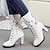 cheap Combat Boots-Women&#039;s Boots Combat Boots Plus Size Heel Boots Outdoor Daily Solid Color Mid Calf Boots Winter Rivet Buckle Lace-up Chunky Heel Pointed Toe Elegant Vintage Sexy PU Zipper Black White Yellow