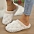 voordelige Damespantoffels &amp; slippers-Dames Slippers Fuzzy pantoffels Indoor pantoffels Indoorschoenen Dagelijks Voor Binnen Effen Kleur Winter Platte hak Ronde Teen Casual Comfortabel minimalisme Imitatiebont Leegloper Wit Roze Groen