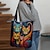 olcso Grafikus nyomtatott táskák-Női Teher Válltáska Vászon táska Oxfordi ruha Bevásárlás Szabadság Nyomtatás Nagy kapacitás Összecsukható Könnyű Cica 3D Cat A B macska C macska