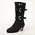 cheap Shoes &amp; Bags-Women&#039;s Boots Outdoor Daily Motorcycle Boots Slouchy Boots Plus Size Winter Fleece Lined Knee High Boots Buckle Zipper Round Toe Cone Heel Chunky Heel Vintage Classic Casual Zipper PU Solid Color