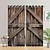 cheap Curtains &amp; Drapes-Blackout Curtain Drapes Farmhouse Grommet/Eyelet Barn Wood Door Curtain Panels For Living Room Bedroom Door Kitchen Window Treatments Thermal Insulated Room Darkening