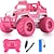 abordables véhicules télécommandés-Véhicule tout-terrain télécommandé rose pour fille, voiture télécommandée surdimensionnée, voiture d&#039;escalade, jouet pour enfants, cadeau, 112