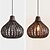 billige Lyktedesign-led pendellys 35cm håndvevd kurv hengende rør hengende lokk lampe pil rotting skjermer vev lampe lys lysekrone justerbar kabel
