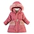 cheap Outerwear-Kids Girls&#039; Puffer Jacket Solid Color Active Zipper School Coat Outerwear 3-10 Years Spring Black Pink Wine
