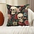 billige Halloween soveværelse-dobbelt side pudebetræk 1 stk skelet blomst blød dekorativ firkantet pudebetræk pudebetræk til soveværelse stue sofa sofa stol dekorationer