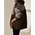 cheap Coats &amp; Trench Coats-Women&#039;s Winter Coat Casual Jacket Fall Winter Street Daily Wear Vacation Regular Coat Thermal Warm Windproof Regular Fit Casual Daily Street Style Jacket Print Long Sleeve Print Color Block Stripes