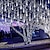 olcso LED szalagfények-szoláris meteorzápor esőlámpák 30cm/50cm/80cm 8 csöves esőcsepp tündérfüzér fény vízálló dugó jégcsap lámpák kültéri halloween karácsonyi buli terasz dekoráció