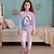 olcso Lányok 3D pizsama-Lány 3D Szivárvány Egyszarvú Pizsama Hosszú ujj 3D nyomtatás Ősz Tél Aktív Divat aranyos stílus Poliészter Gyerekek 3-12 év Terített nyak Otthon Hétköznapi Otthoni Normál
