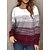 cheap Hoodies &amp; Sweatshirts-Women&#039;s Sweatshirt Pullover Active Sportswear Black Wine Red Striped Casual Sports Round Neck Top Long Sleeve Fall &amp; Winter Micro-elastic