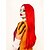 baratos Perucas de personagens de filmes-Peruca Longa Reta de Boneca de Pano Vermelha para Cosplay de Halloween