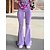cheap Jeans-Women&#039;s Jeans Bell Bottom Pants Trousers Denim Full Length Micro-elastic Tassel Fringe Ripped Fashion Streetwear High Waist Street Daily Pink Purple S M Summer Fall