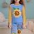 ieftine Pijamale 3D pentru fete-Fete 3D Floarea Soarelui Set pijama Manșon Lung Tipărire 3D Toamnă Iarnă Activ Modă Drăguţ Poliester Copii 3-12 ani Stil Nautic Casă Casual Interior Fit regulat